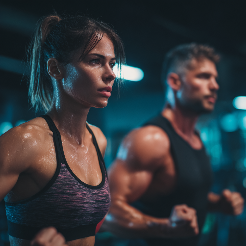 Grupa polskich dorosłych wykonująca ćwiczenia funkcjonalne na świeżym powietrzu, uśmiechnięta i aktywna